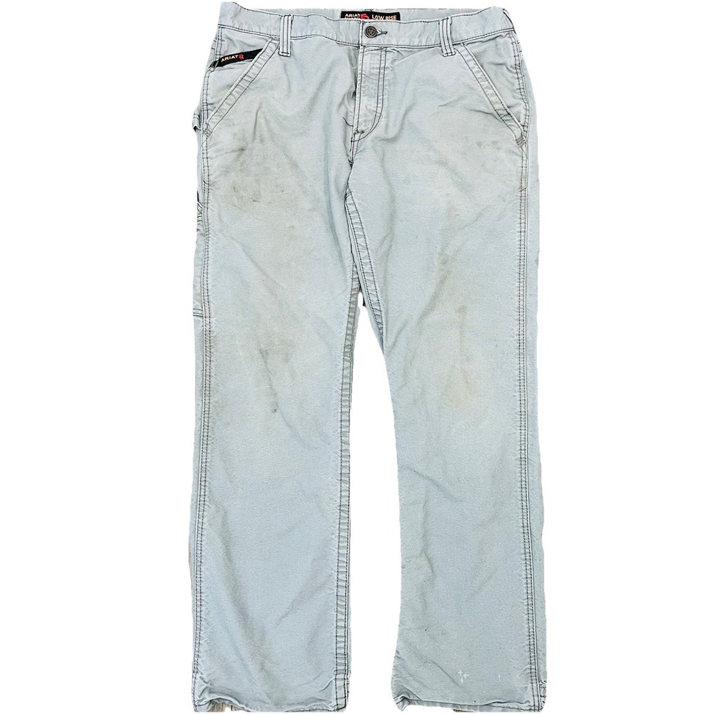 Ariat FR M4 Workhorse Pants 38x34 Charcoal Canvas CAT 2 Flame Resistant Work